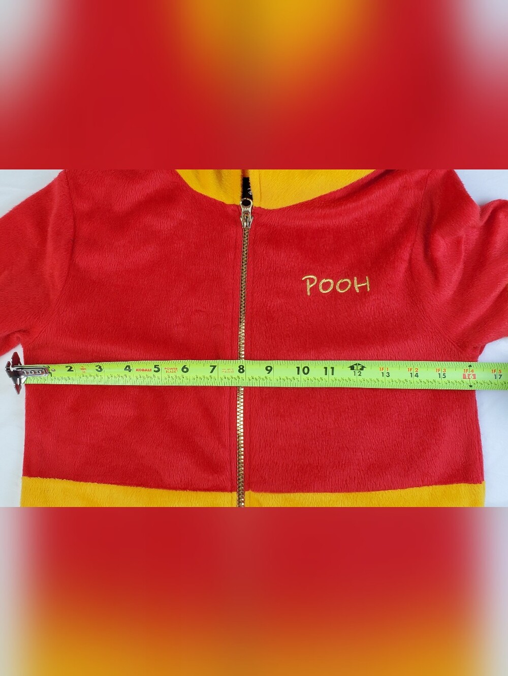 Disney Winnie The Pooh Bear Suit One-Piece Pajamas Halloween Costume Size XS GUC - Picture 8 of 12